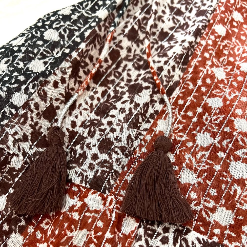 Anthropologie Shirred A-Line Tiered Dress in WIne NWT - Picture 8 of 10
